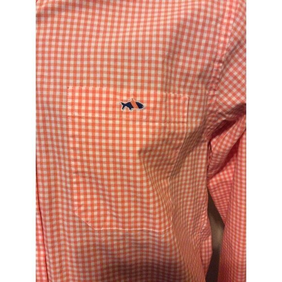 Fish Hippie Tailored Fit Long Sleeve Button Shirt Mens Small S Pink Gingham - Picture 3 of 12